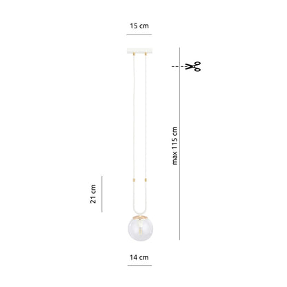 Glam 1 pendant light white/clear