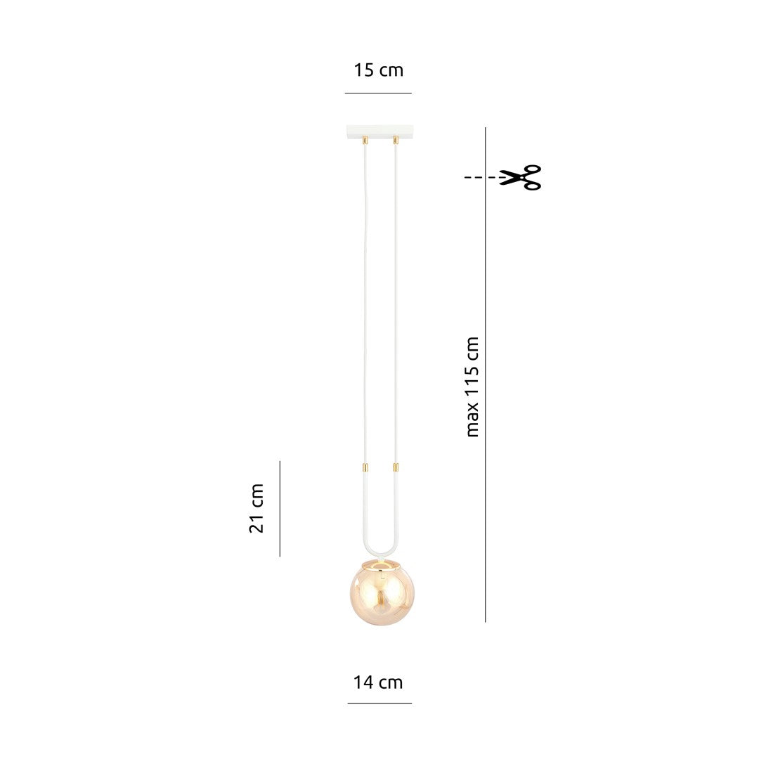 Glam 1 pendant light white/amber