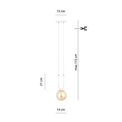 Glam 1 pendant light white/amber