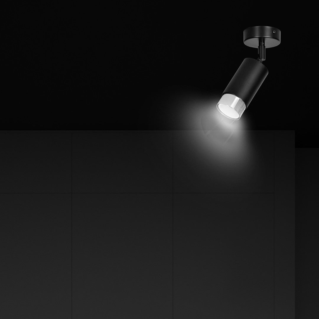 Hiro 1 ceiling spotlight black/chrome