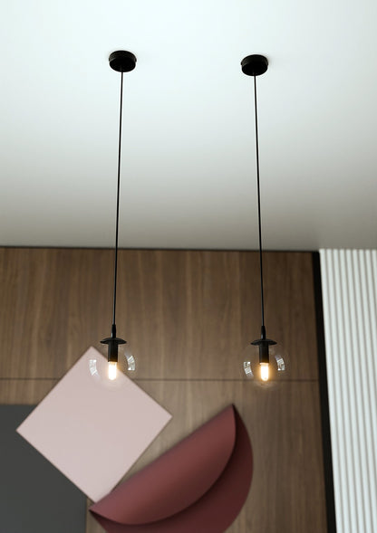 Cosmo 1 pendant light black/clear