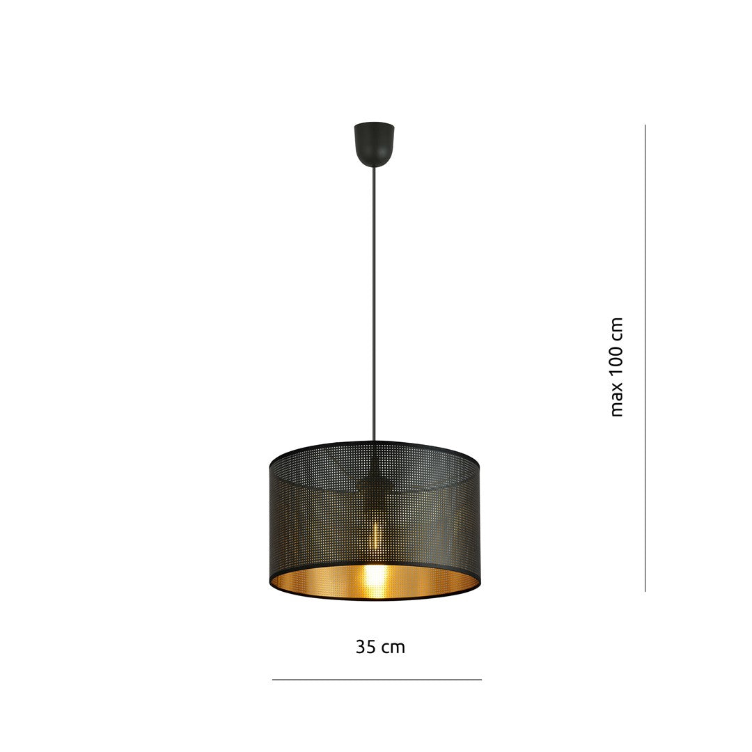 Aston 1 pendant light black/gold