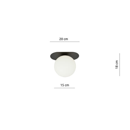Plaza 1 ceiling lamp black/opal