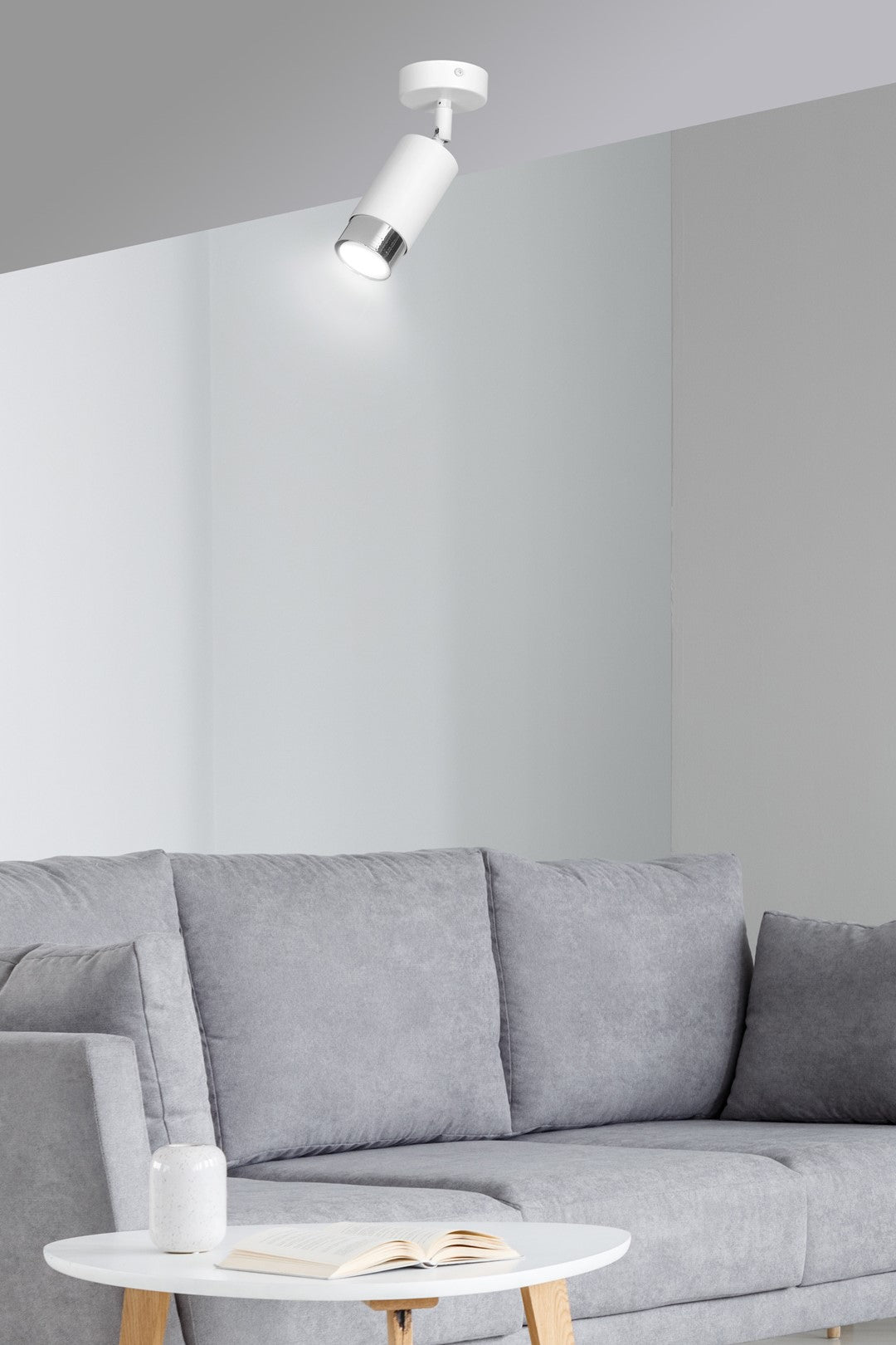 Hiro 1 ceiling spotlight white/chrome