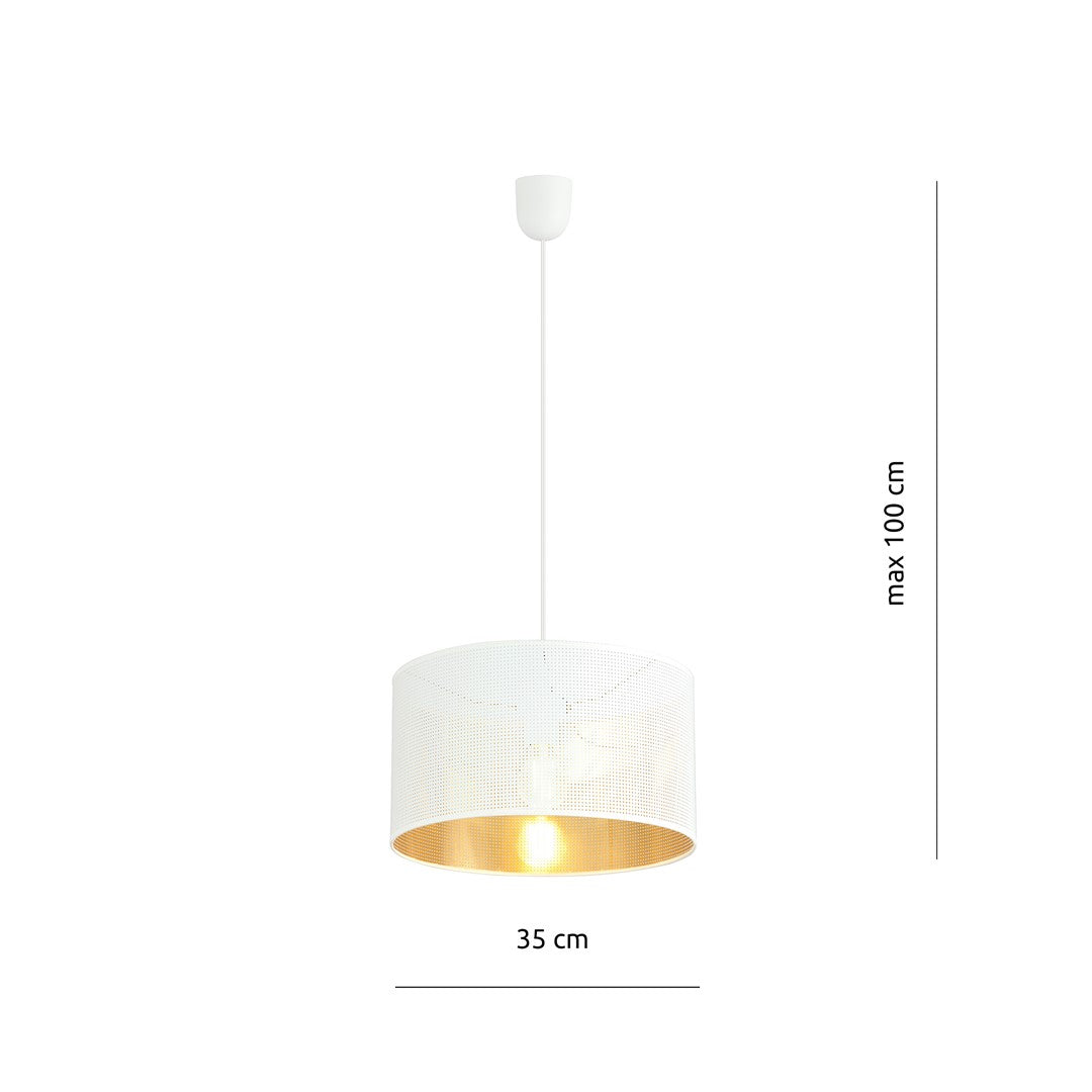 Aston 1 pendant light white/gold