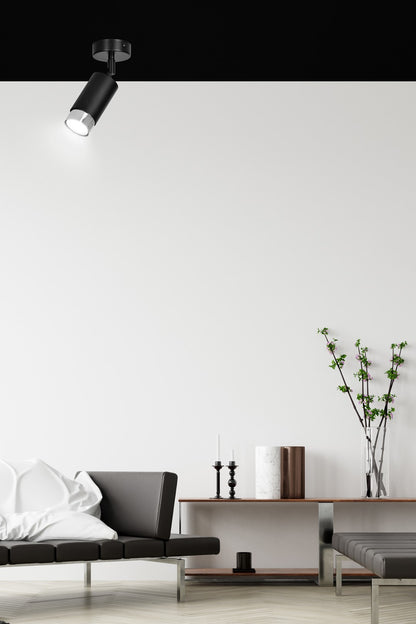 Hiro 1 ceiling spotlight black/chrome