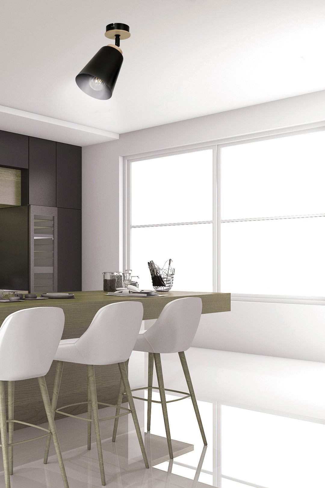 Atlas 1 ceiling spotlight black