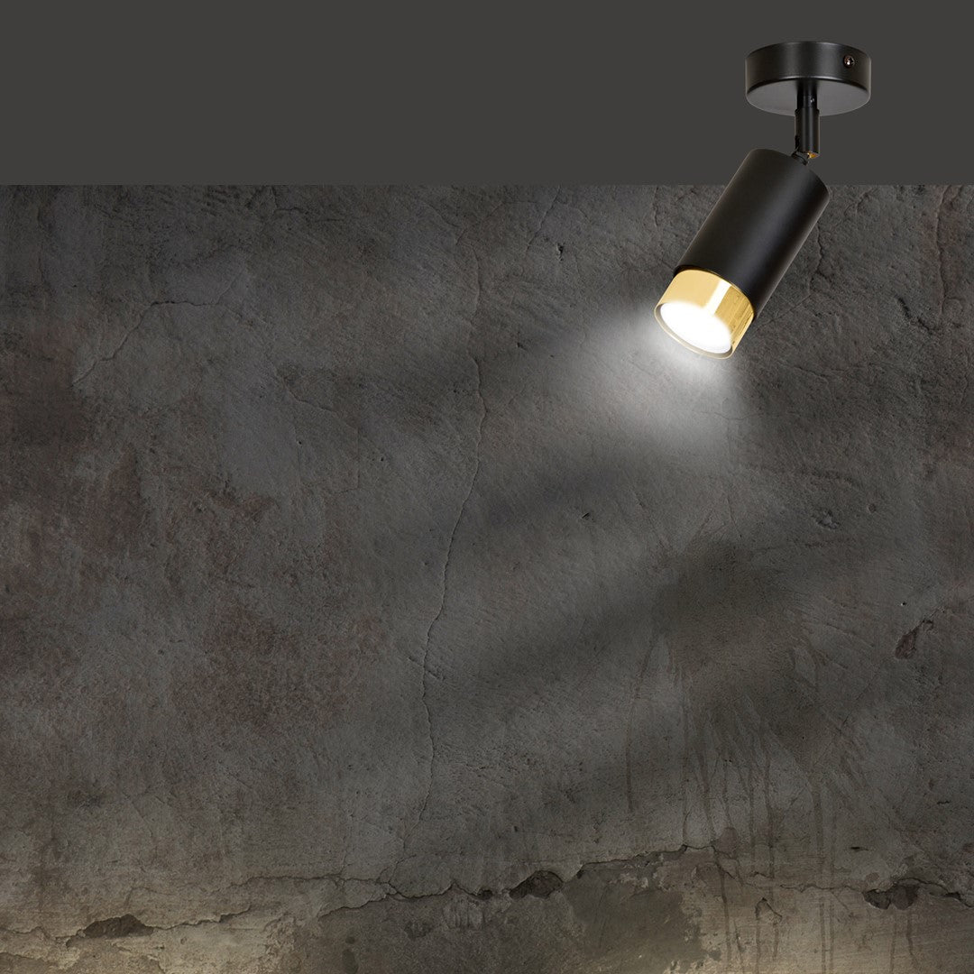 Hiro 1 ceiling spotlight black/gold