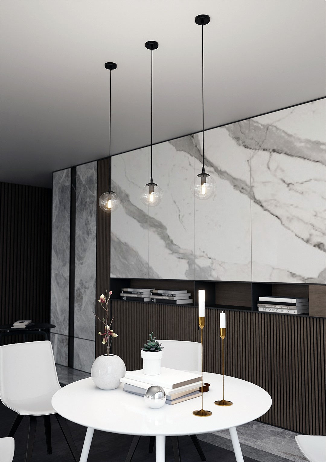 Cosmo 1 pendant light black/clear