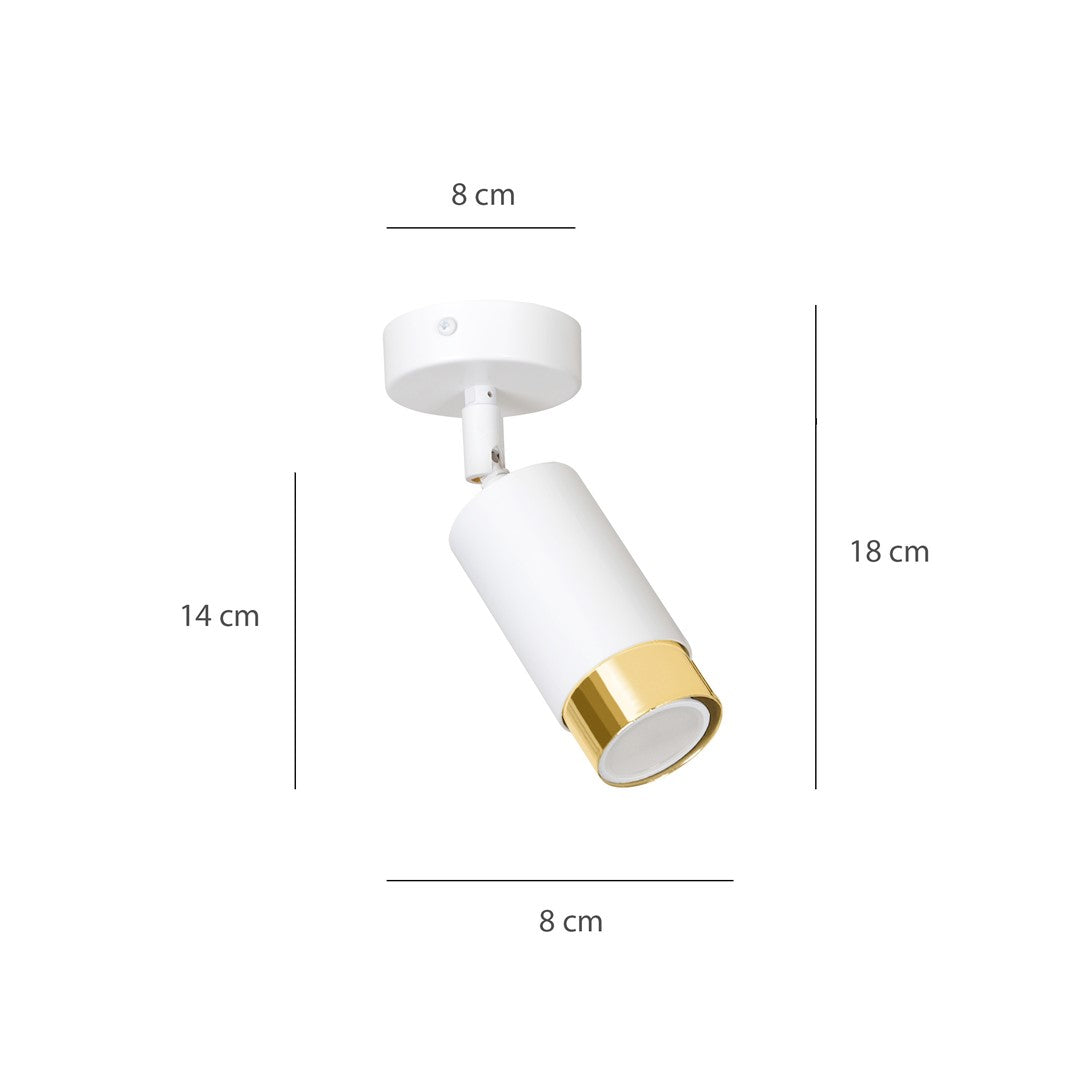 Hiro 1 ceiling spotlight white/gold