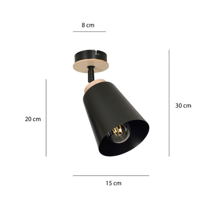 Atlas 1 ceiling spotlight black