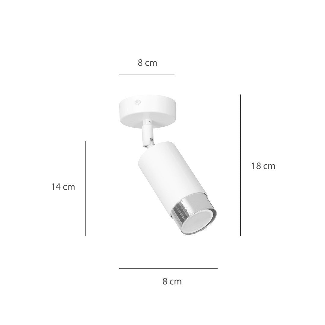 Hiro 1 ceiling spotlight white/chrome
