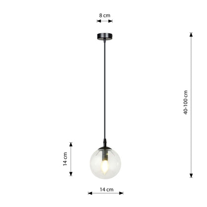 Cosmo 1 pendant light black/clear