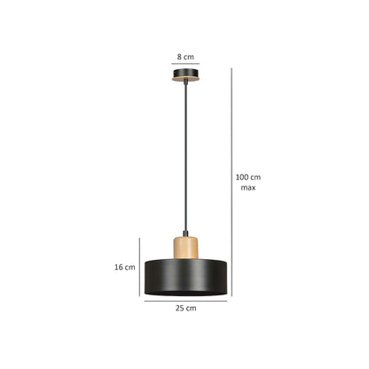 Torin 1 pendant light black