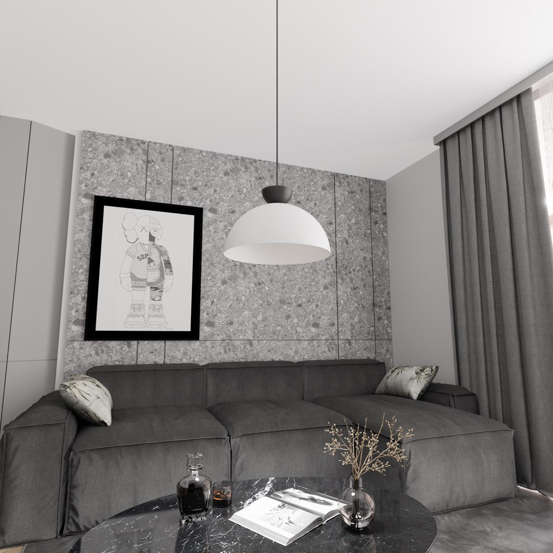 Lunaro 1L pendant light white/black
