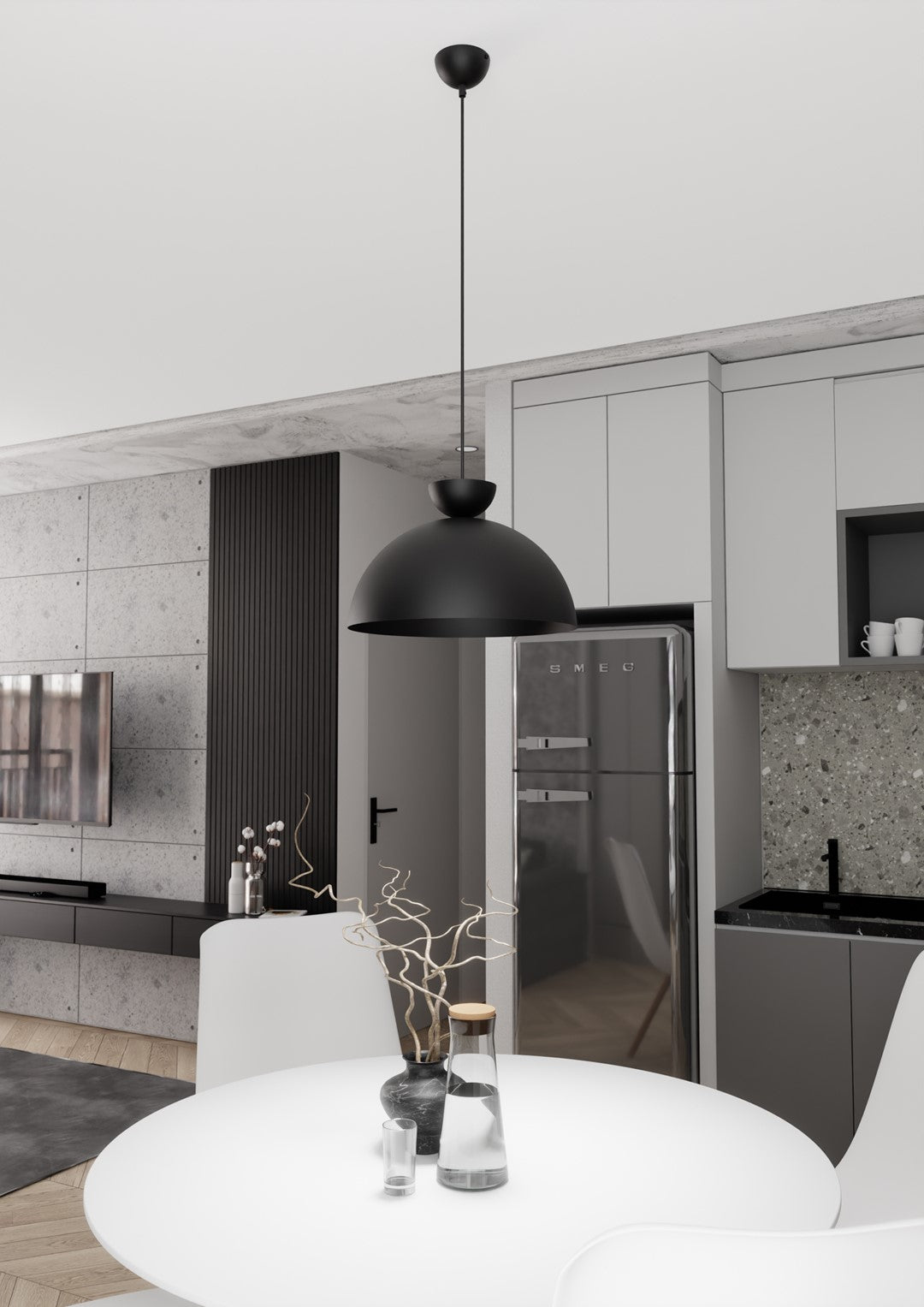 Lunaro 1L pendant light black