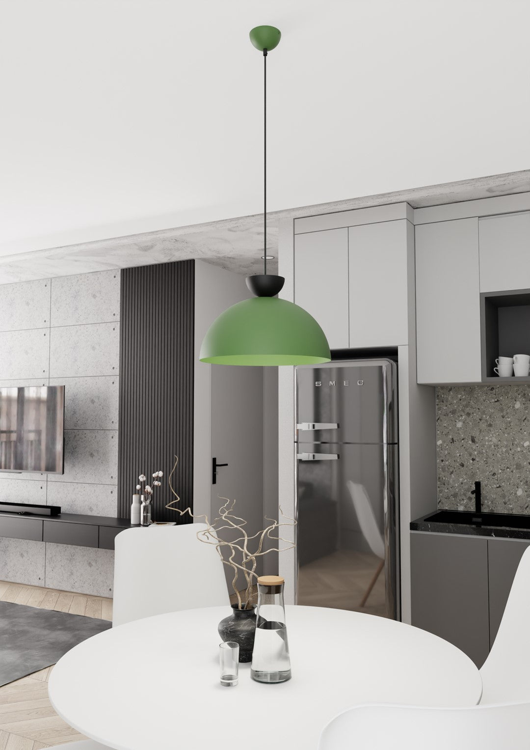 Lunaro 1L pendant light black/green