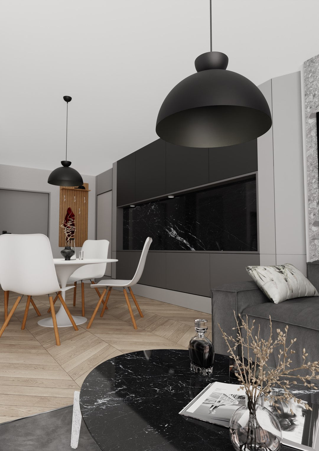 Lunaro 1L pendant light black