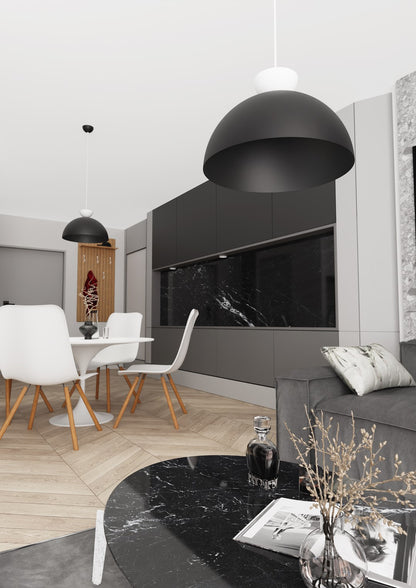 Lunaro 1L pendant light black/white