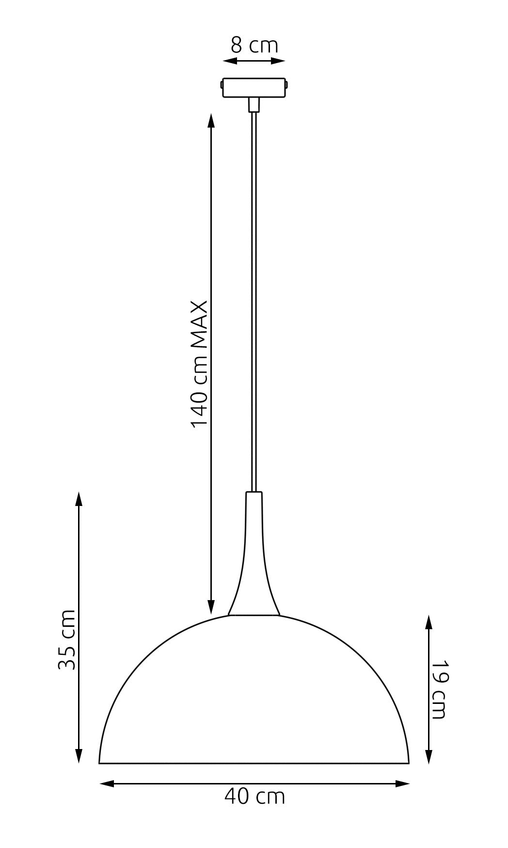 Nautica 1L pendant light black