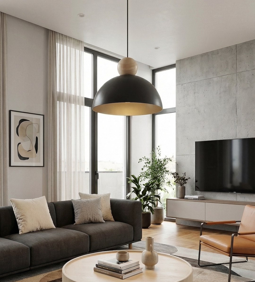 Kaki 1M ceiling lamp black