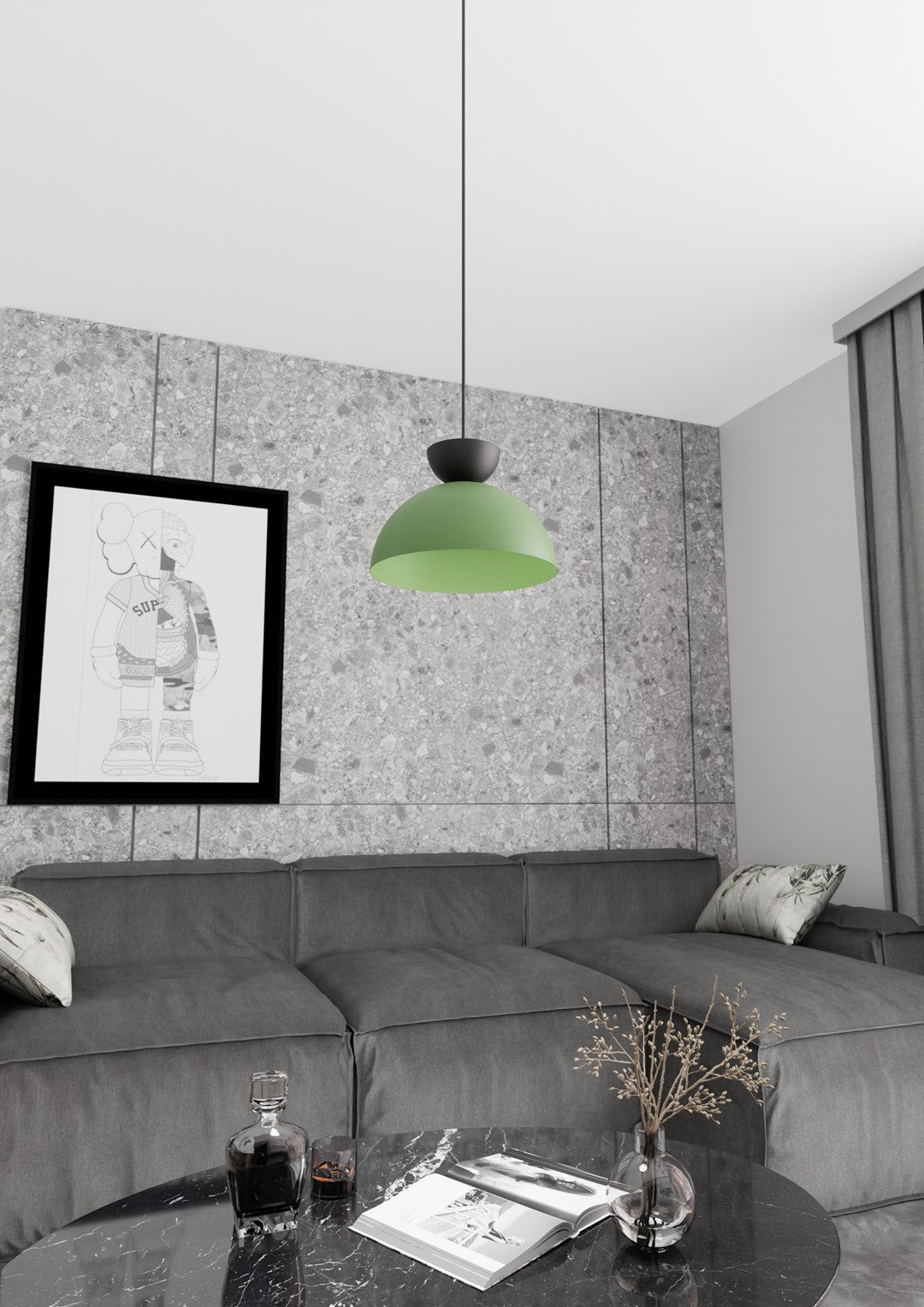 Lunaro 1S pendant light black/green