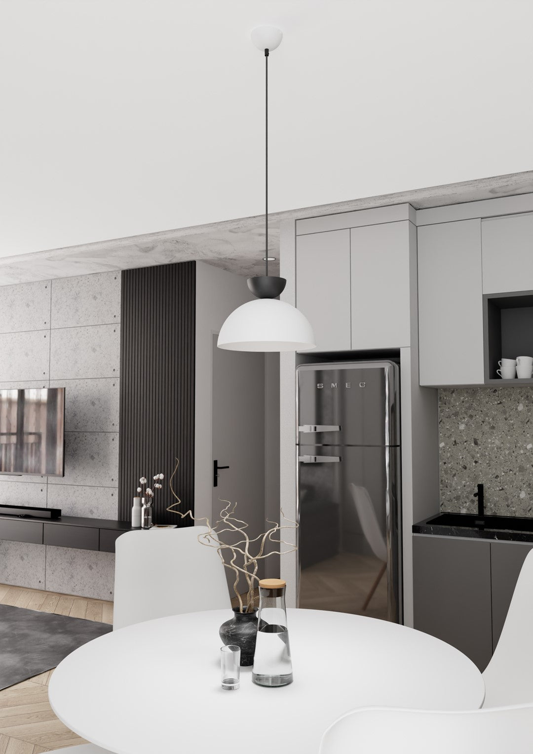 Lunaro 1S pendant light white/black