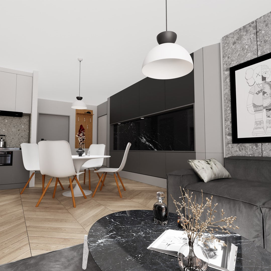 Lunaro 1S pendant light white/black