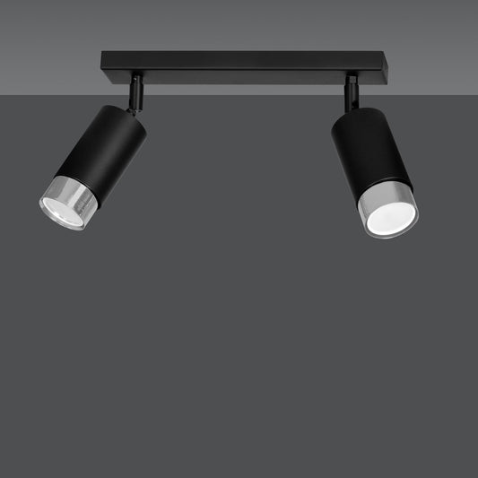 Hiro 2 ceiling spotlight black/chrome