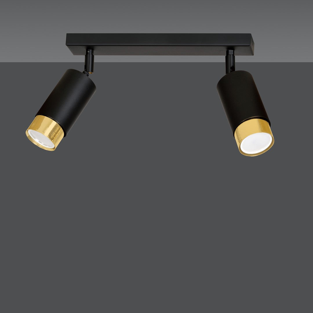 Hiro 2 ceiling spotlight black/gold