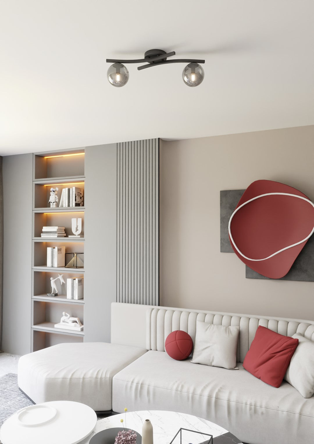 Opus 2 ceiling lamp black/graphite