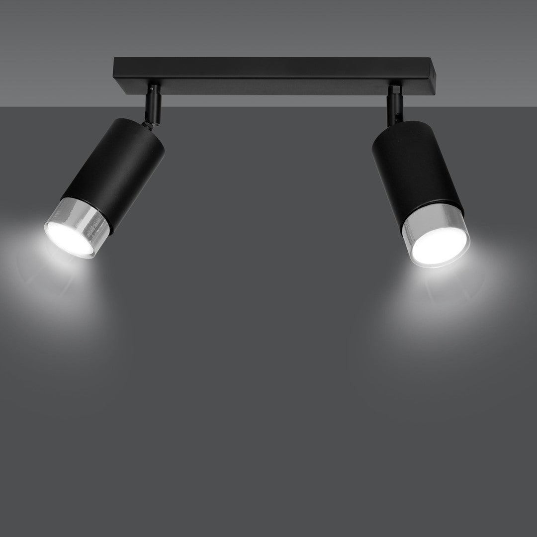 Hiro 2 ceiling spotlight black/chrome