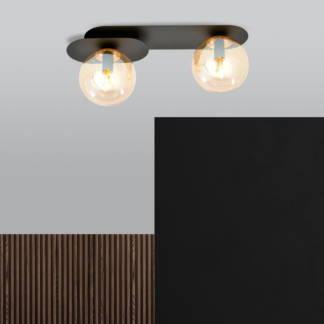 Plaza 2 ceiling lamp black/amber