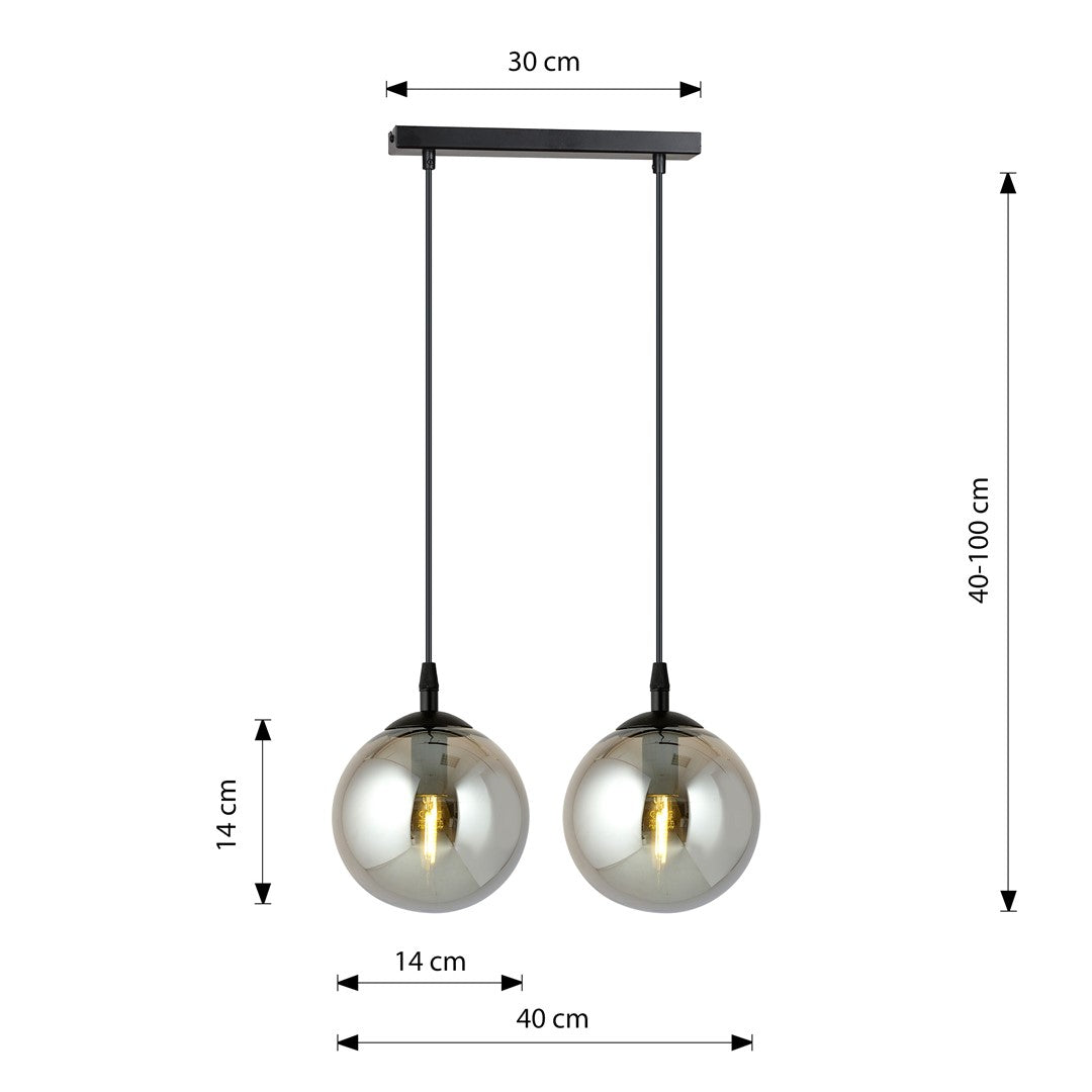 Cosmo 2 pendant light black/graphite