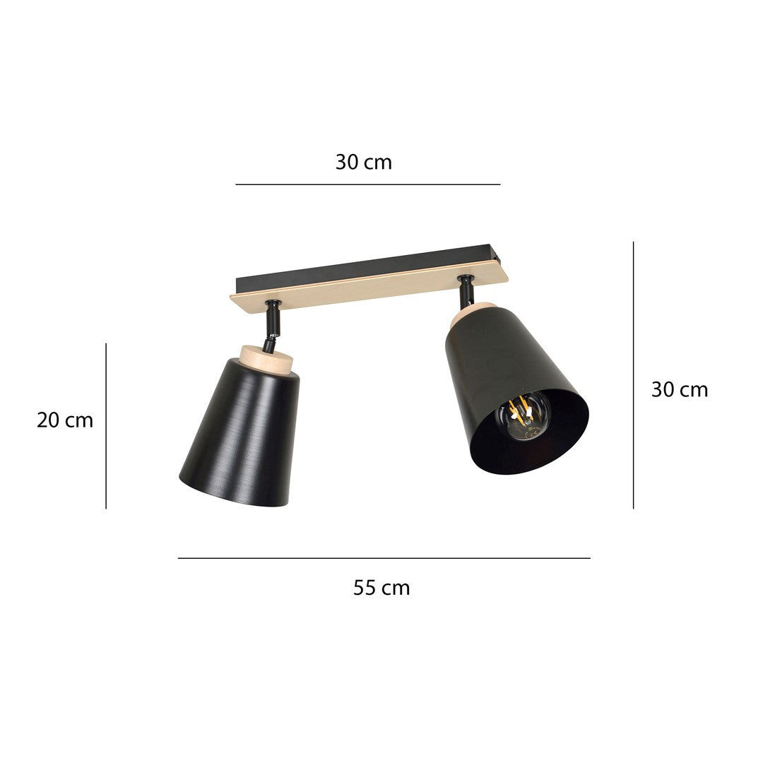 Atlas 2 ceiling spotlight black