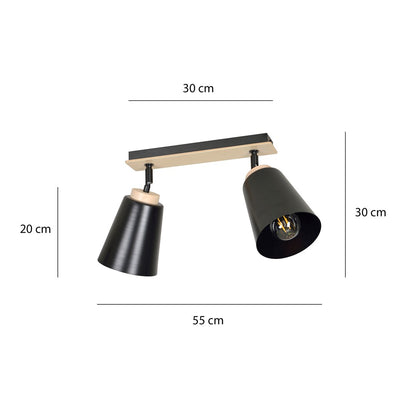 Atlas 2 ceiling spotlight black