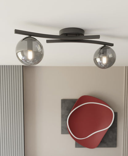 Opus 2 ceiling lamp black/graphite