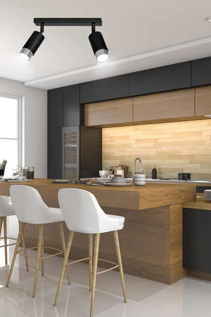 Hiro 2 ceiling spotlight black/chrome