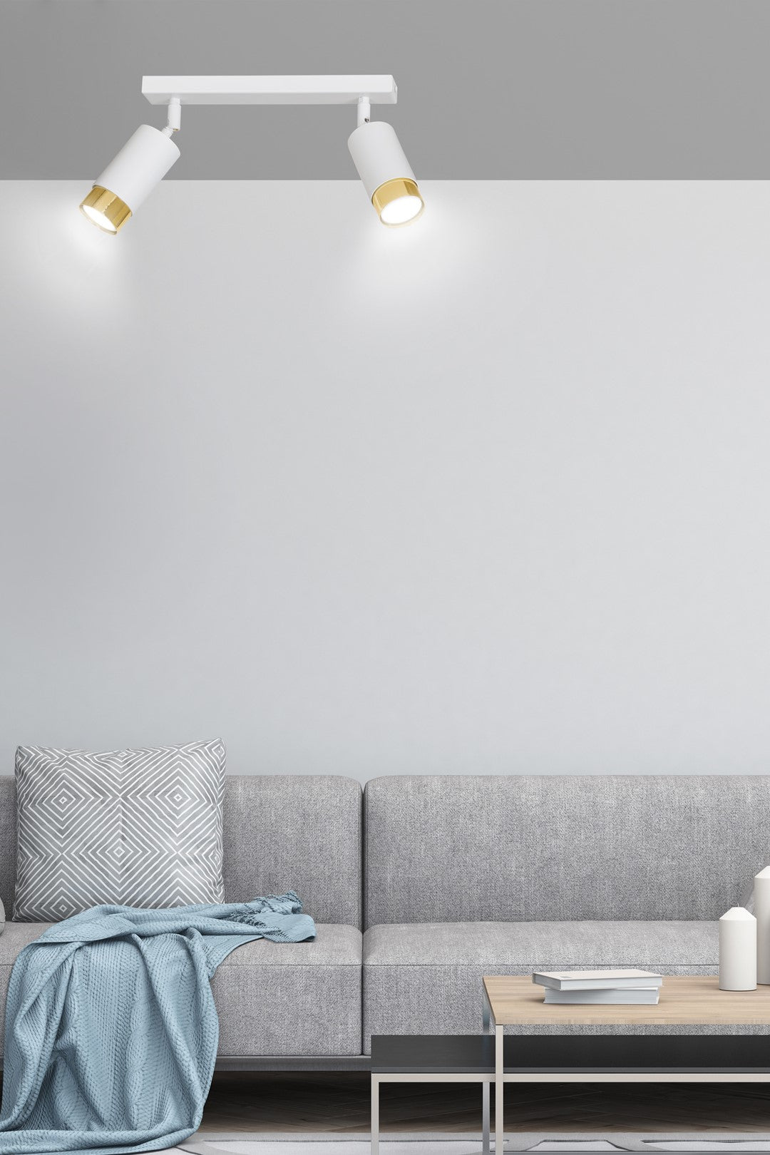 Hiro 2 ceiling spotlight white/gold