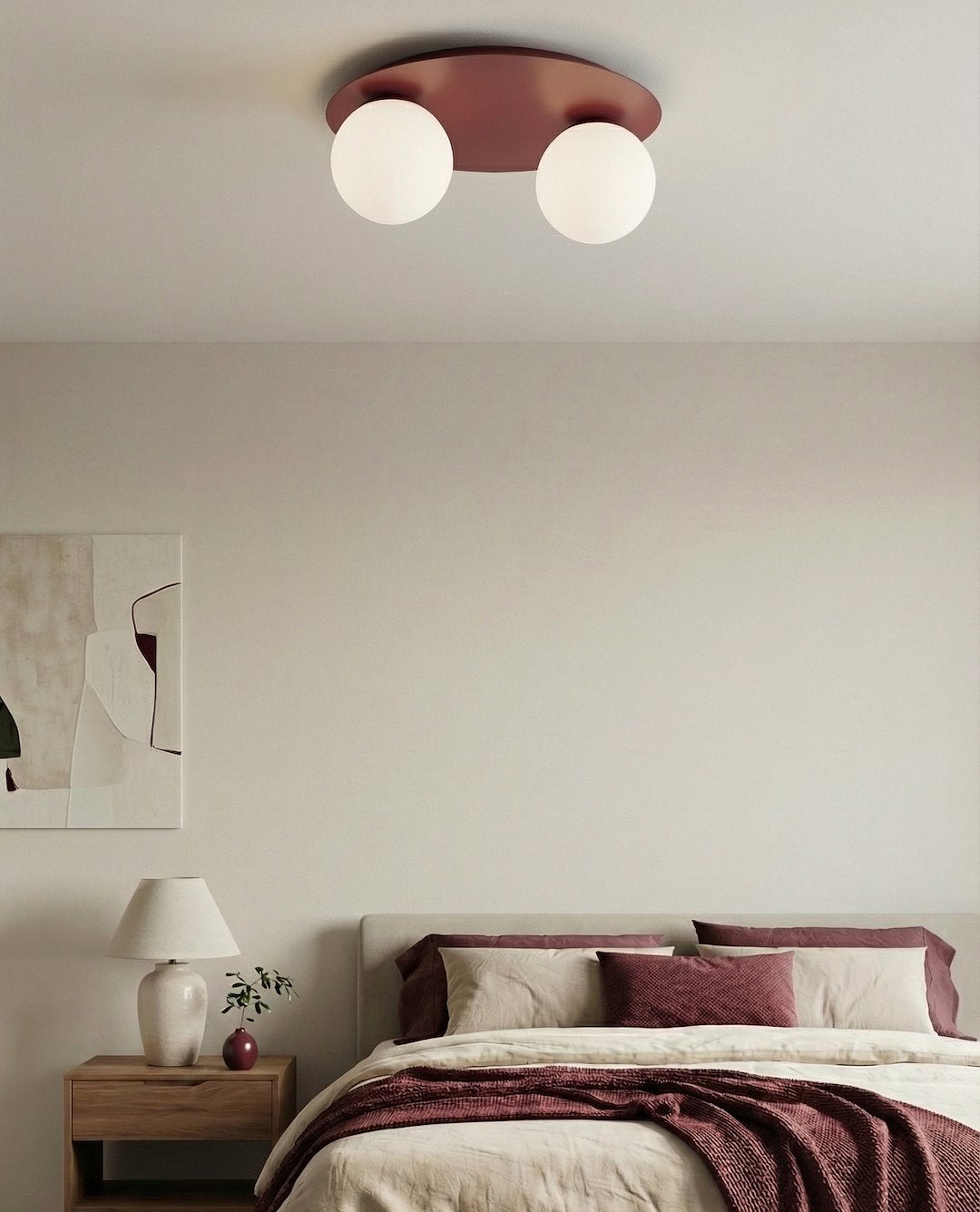 Solar 2 ceiling lamp burgundy/opal
