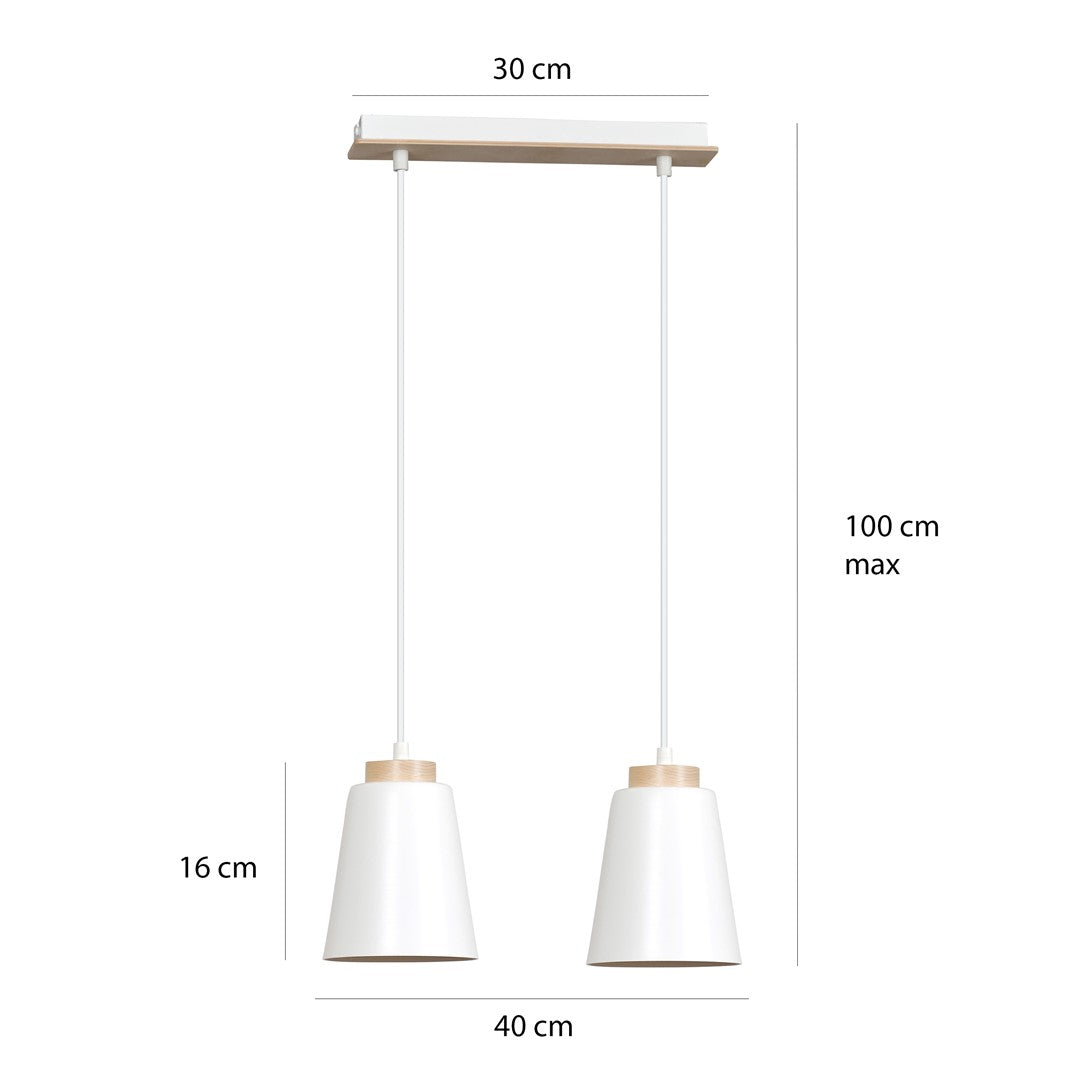 Bolero 2 pendant light white