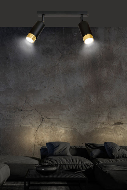 Hiro 2 ceiling spotlight black/gold