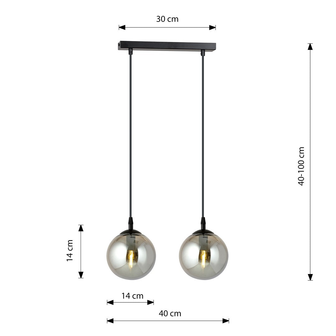 Cosmo 2 pendant light black/graphite