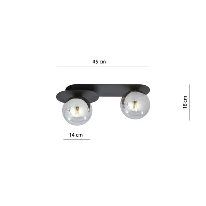 Plaza 2 ceiling lamp black/graphite