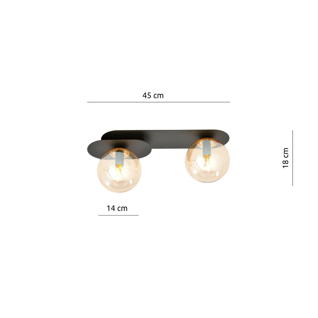 Plaza 2 ceiling lamp black/amber