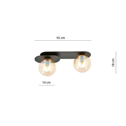 Plaza 2 ceiling lamp black/amber