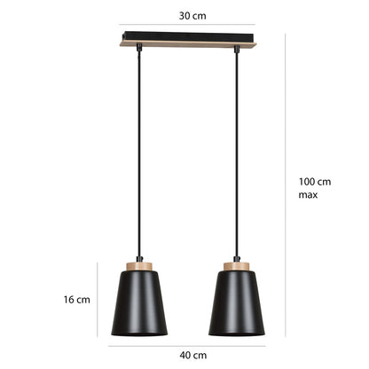 Bolero 2 pendant light black