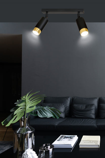 Hiro 2 ceiling spotlight black/gold