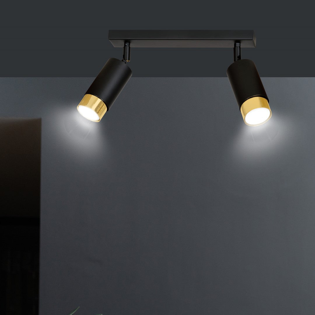 Hiro 2 ceiling spotlight black/gold