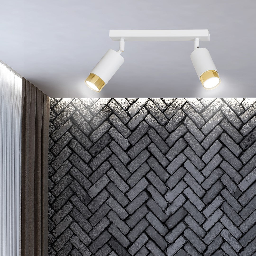 Hiro 2 ceiling spotlight white/gold